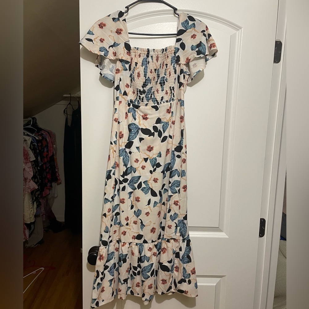 Midi Summer Floral Boho Split Dress
